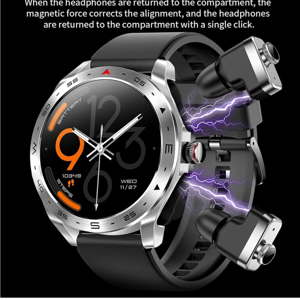 Smart watch with earbuds